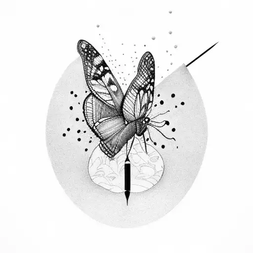 butterfly smoking a joint tattoo design idea