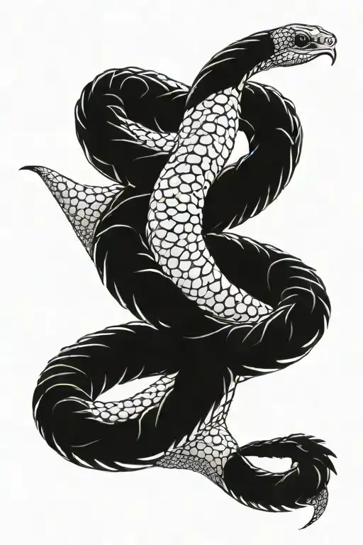 The ouroboros snake wraps around the forearm eventually, it curls into a spiral tattoo design idea