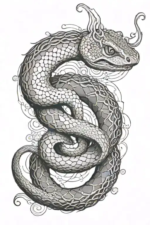 The ouroboros snake wraps around the forearm eventually, it curls into a spiral tattoo design idea