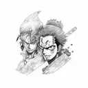 zoro and Luffy tattoo design idea