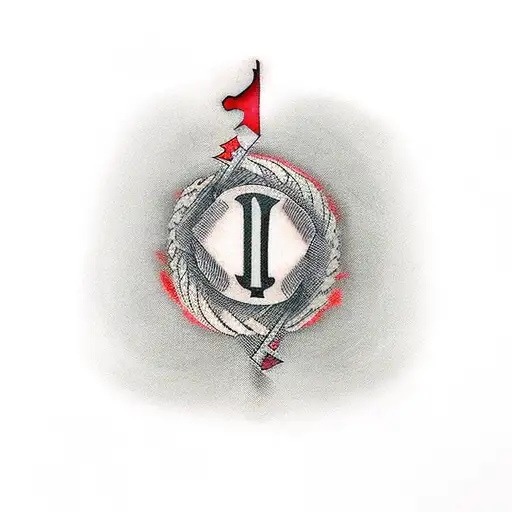 V for vendetta in red and black tattoo design idea