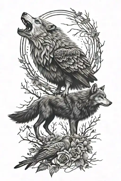 1,528+ Raven And Wolf Tattoo Ideas in 2026 - BlackInk AI