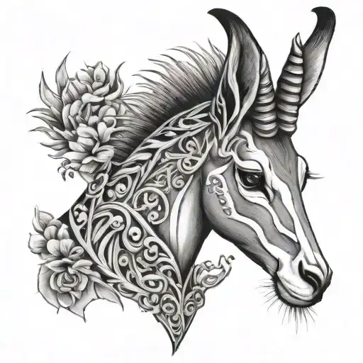 Gazelle business tattoo design idea