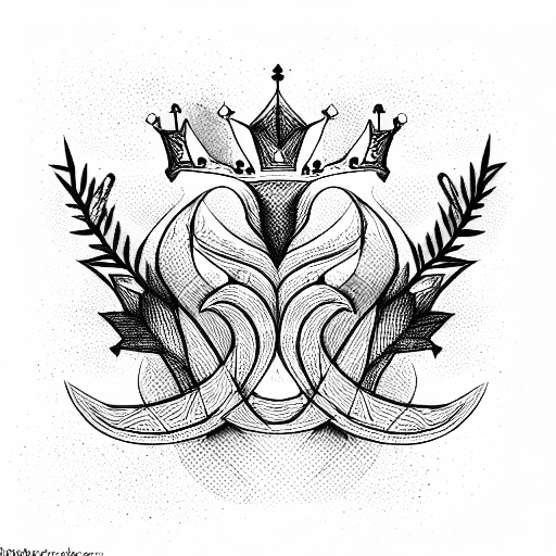 king and queen tattoo design idea
