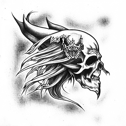 king of skulls tattoo design idea
