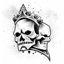 king and queen skull tattoo design idea