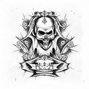 king and queen skull tattoo design idea