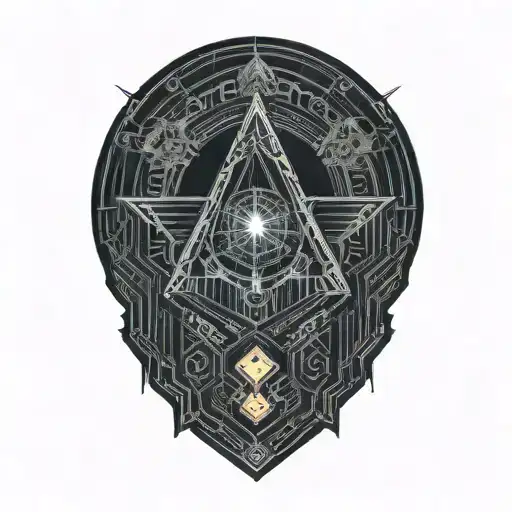 geometric nightingale   tattoo design idea