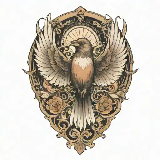 nightingale wings spread, just nightingale   tattoo design idea
