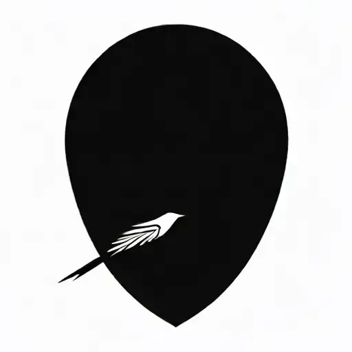 nightingale with geometric wings spread tattoo design idea