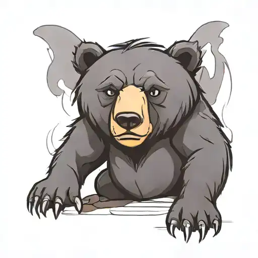 bear cartoon  tattoo design idea