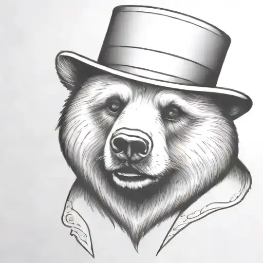 make this bear head more expressive and eyes bigger tattoo design idea