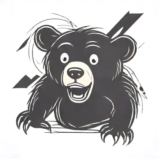 bear cartoon  tattoo design idea