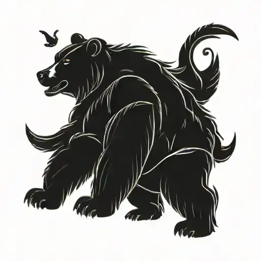 bear cartoon  tattoo design idea