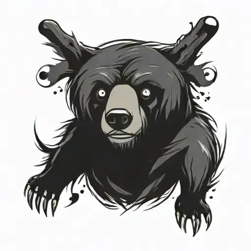 bear cartoon  tattoo design idea