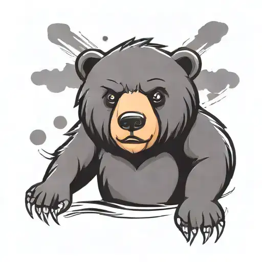 bear cartoon  tattoo design idea