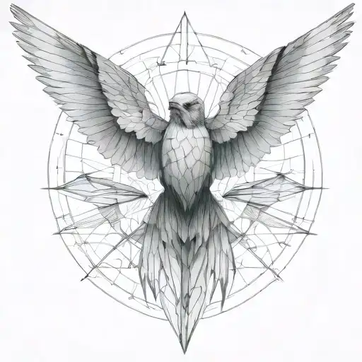 nightingale wings spread tattoo design idea