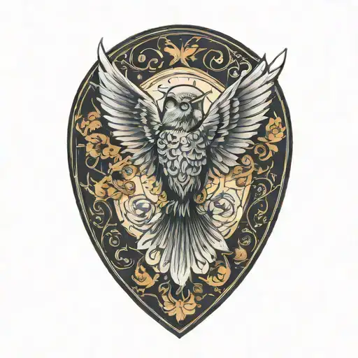 nightingale wings spread wings tattoo design idea