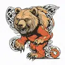 bear head saying shhh tattoo design idea