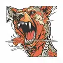 bear head saying shhh tattoo design idea