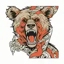 bear head saying shhh tattoo design idea