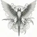 nightingale wings spread tattoo design idea