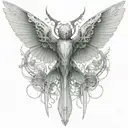 nightingale wings spread tattoo design idea