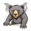 bear cartoon  tattoo design idea