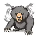 bear cartoon  tattoo design idea