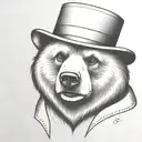 make this bear head more expressive and eyes bigger tattoo design idea