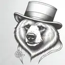 make this bear head more expressive and eyes bigger tattoo design idea
