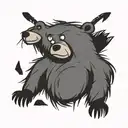 bear cartoon  tattoo design idea