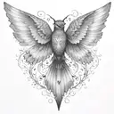 nightingale wings spread tattoo design idea