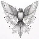 nightingale wings spread tattoo design idea
