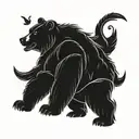bear cartoon  tattoo design idea