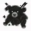 bear cartoon  tattoo design idea
