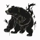 bear cartoon  tattoo design idea