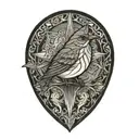 geometric nightingale   tattoo design idea