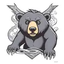 bear cartoon  tattoo design idea