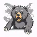 bear cartoon  tattoo design idea
