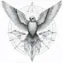 nightingale wings spread tattoo design idea
