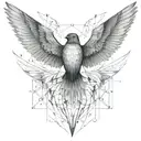 nightingale wings spread tattoo design idea