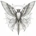 nightingale wings spread tattoo design idea