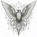 nightingale wings spread tattoo design idea