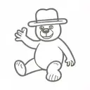 cartoon bear with felt hat tattoo design idea