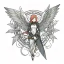 nightingale wings spread tattoo design idea