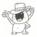 cartoon bear with felt hat tattoo design idea