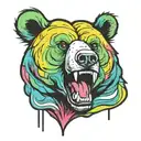 comic bear head tattoo design idea