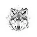 wolf with Four Aces cards tattoo design idea