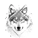 wolf with Four Aces cards tattoo design idea
